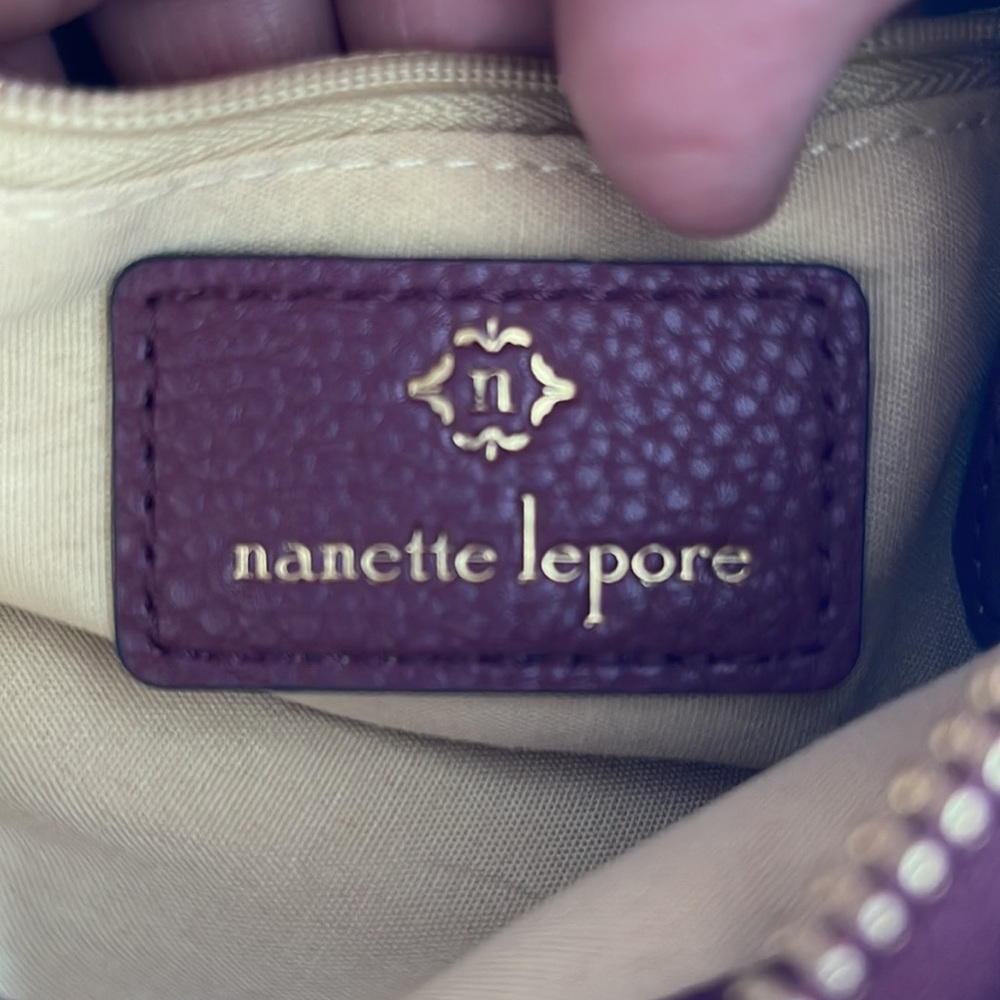 Nanette Lepore Burgundy Wristlet with Gold Accents - Picture 4 of 12